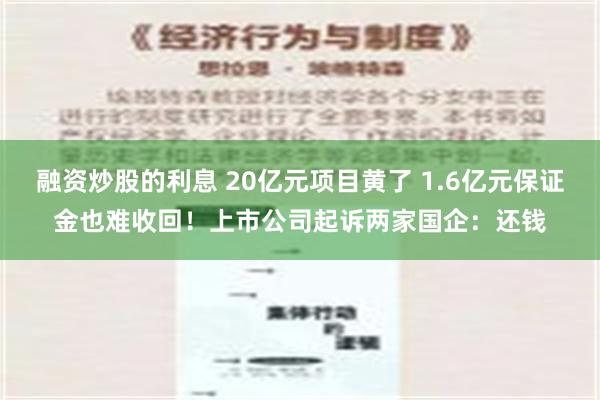 融资炒股的利息 20亿元项目黄了 1.6亿元保证金也难收回！上市公司起诉两家国企：还钱