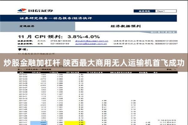 炒股金融加杠杆 陕西最大商用无人运输机首飞成功