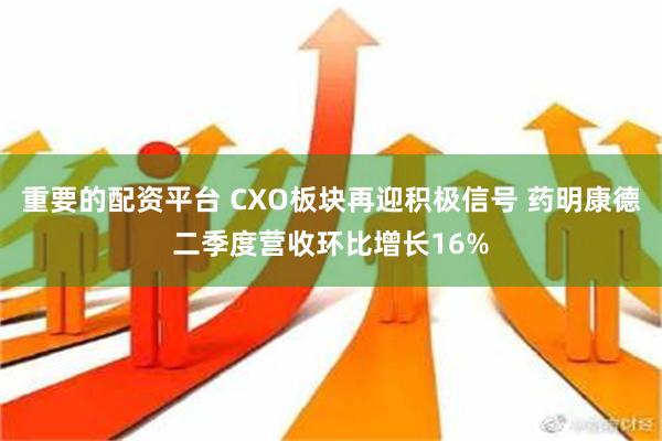 重要的配资平台 CXO板块再迎积极信号 药明康德二季度营收环比增长16%