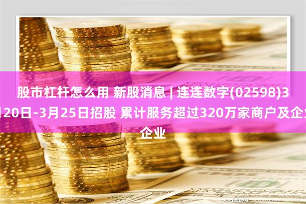 股市杠杆怎么用 新股消息 | 连连数字(02598)3月20日-3月25日招股 累计服务超过320万家商户及企业