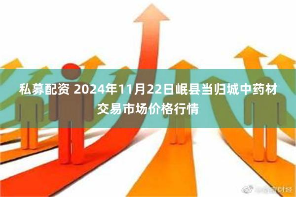 私募配资 2024年11月22日岷县当归城中药材交易市场价格行情