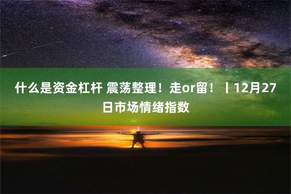 什么是资金杠杆 震荡整理！走or留！丨12月27日市场情绪指数